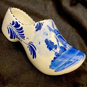 Vintage Authentic Royal Delft Porcelain Hand Painted Dutch Shoe